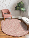 Lattice Loft Shag Collection Area Rug - Soho (Light Pink) Oval Light Pink  lifestyle 25