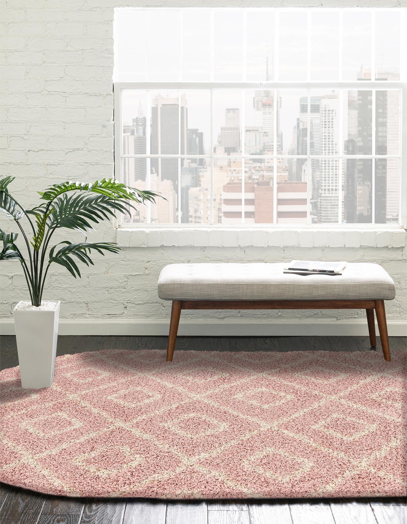 Trellis Haven Collection Area Rug - Soho (Light Pink)