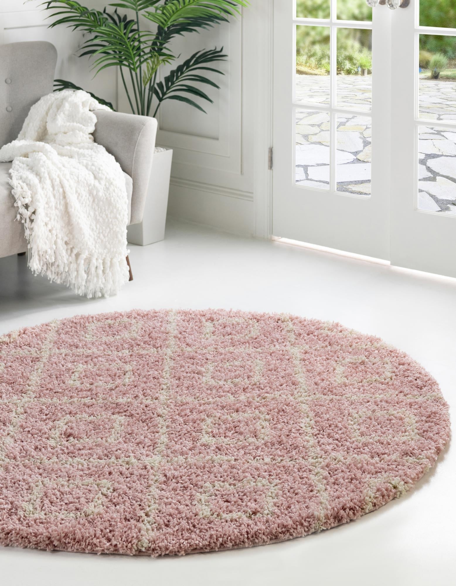 Trellis Haven Collection Area Rug - Soho (Light Pink)