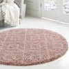 Lattice Loft Shag Collection Area Rug - Soho (Light Pink) Round Light Pink  lifestyle 13