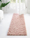 Lattice Loft Shag Collection Area Rug - Soho (Light Pink) Runner Light Pink  lifestyle 0