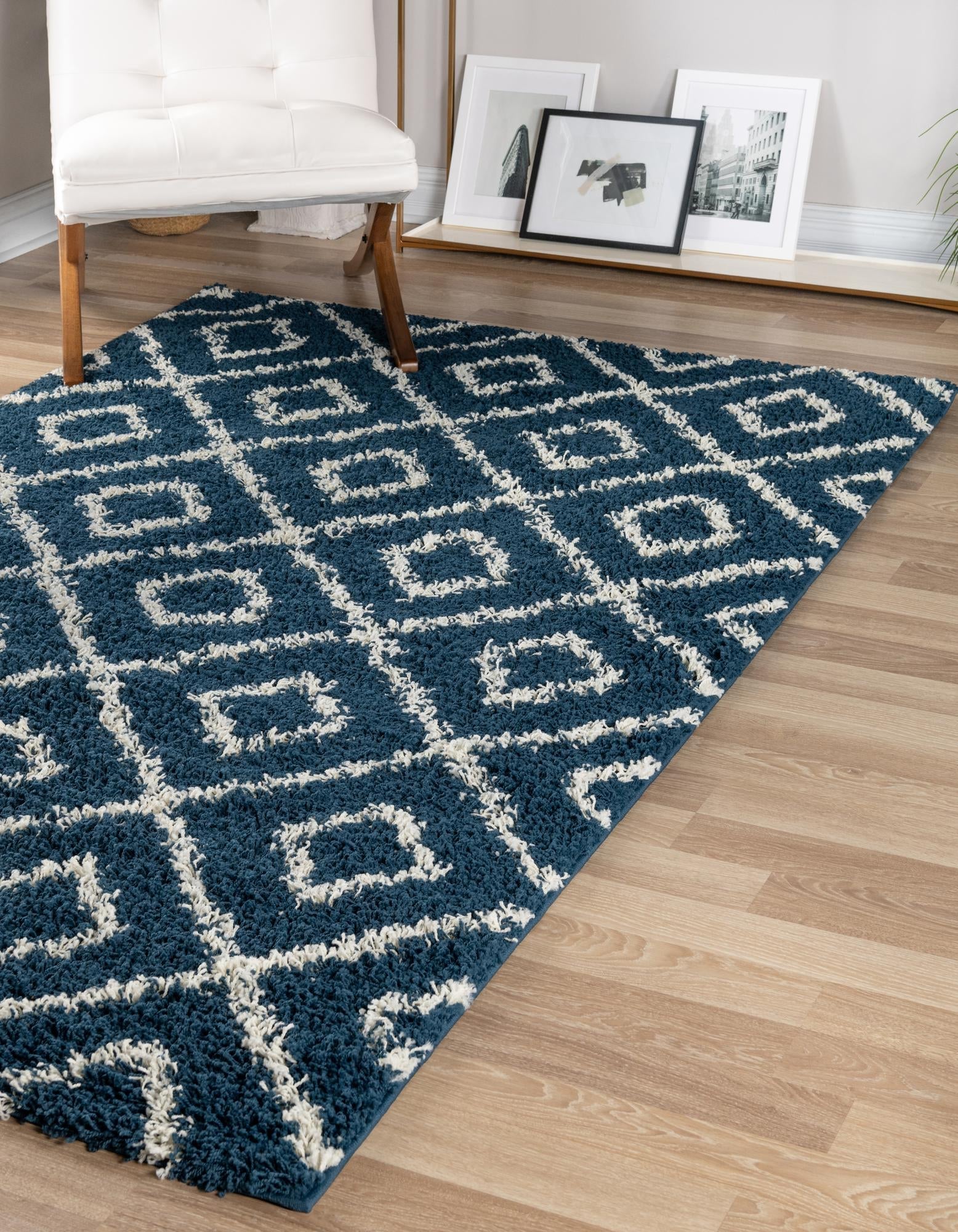 Trellis Haven Collection Area Rug - Soho (Navy Blue)