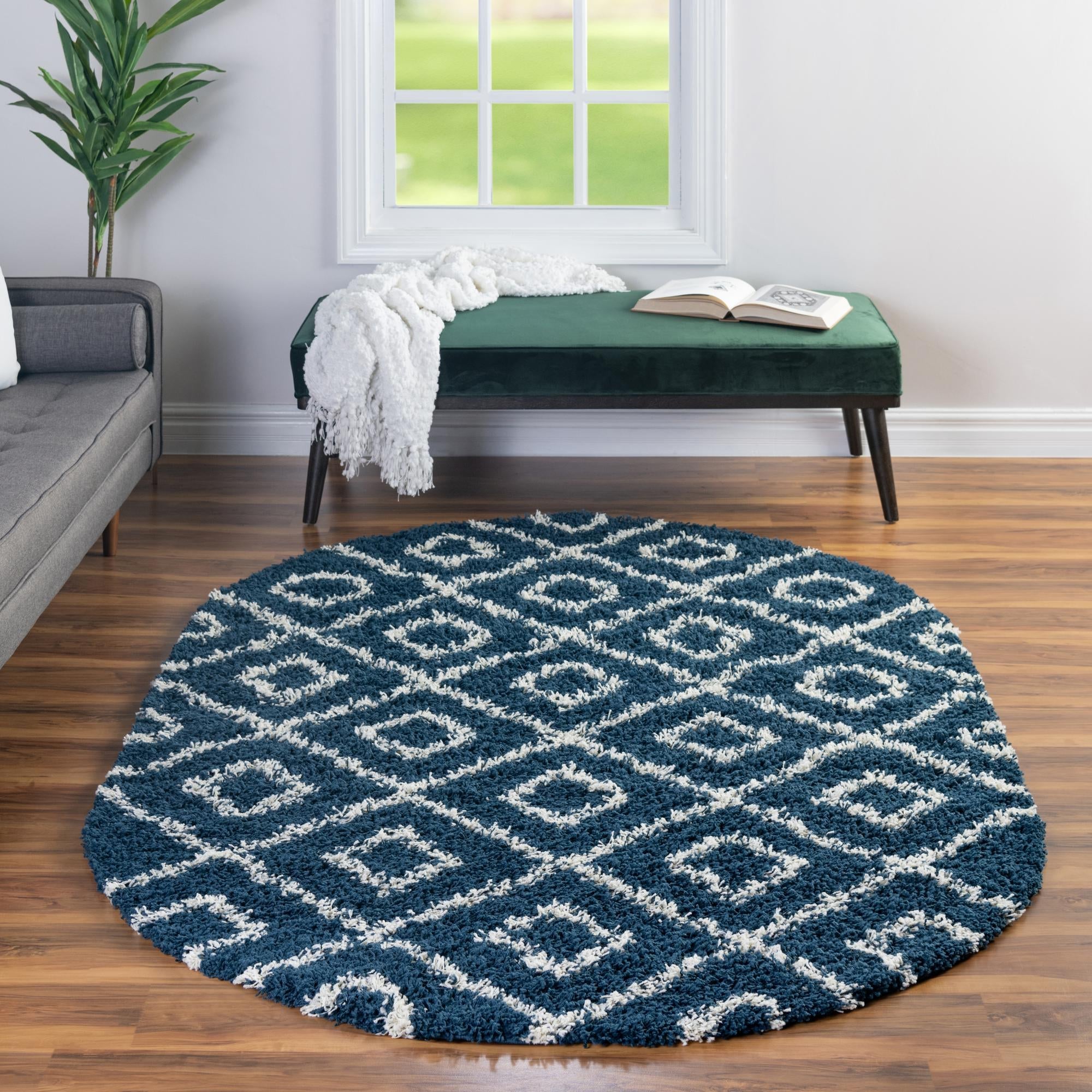 Trellis Haven Collection Area Rug - Soho (Navy Blue)