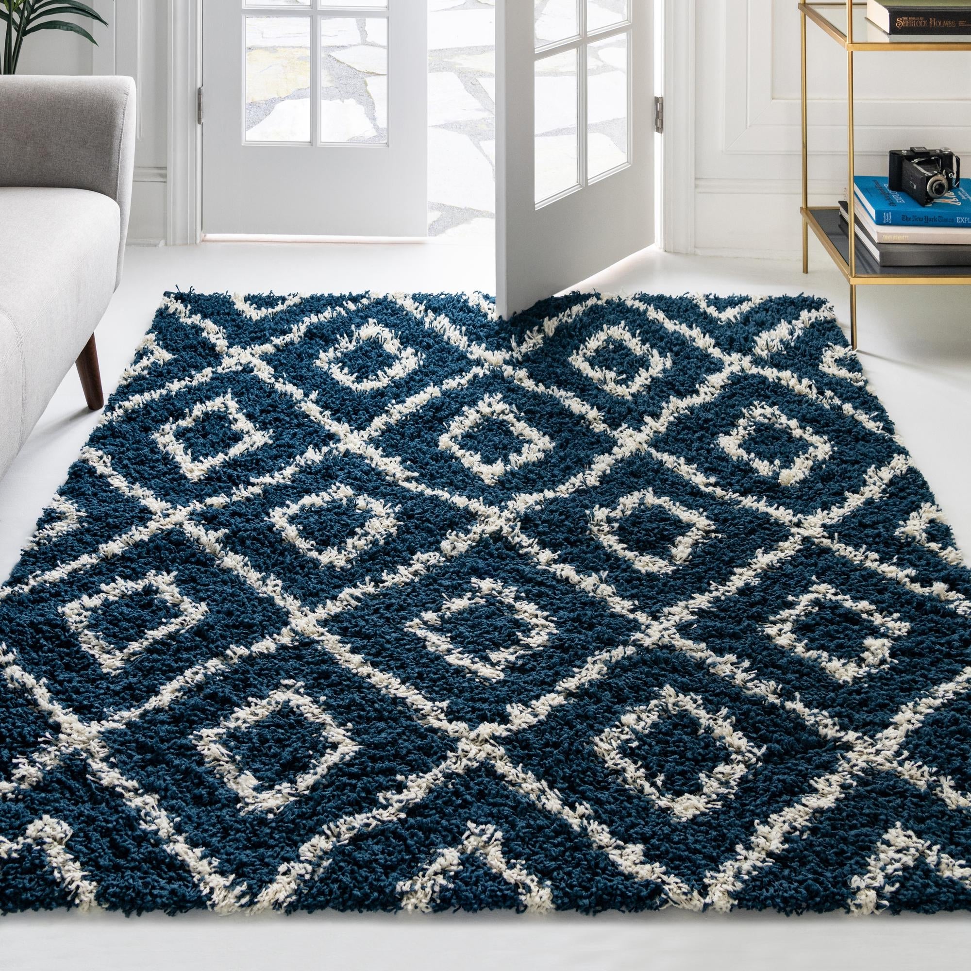 Trellis Haven Collection Area Rug - Soho (Navy Blue)