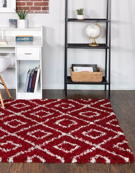 Trellis Haven Collection Area Rug - Soho (Burgundy Red)