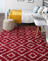 Trellis Haven Collection Area Rug - Soho (Burgundy Red)