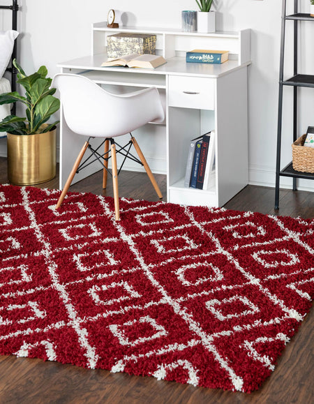 Trellis Haven Collection Area Rug - Soho (Burgundy Red)