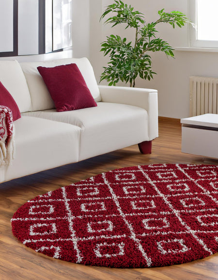 Trellis Haven Collection Area Rug - Soho (Burgundy Red)