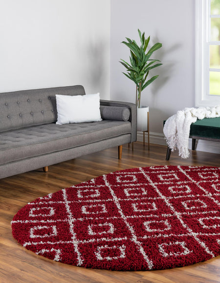 Trellis Haven Collection Area Rug - Soho (Burgundy Red)