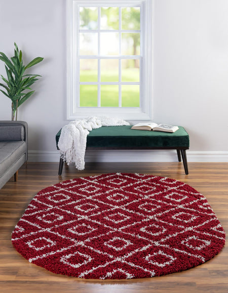 Trellis Haven Collection Area Rug - Soho (Burgundy Red)