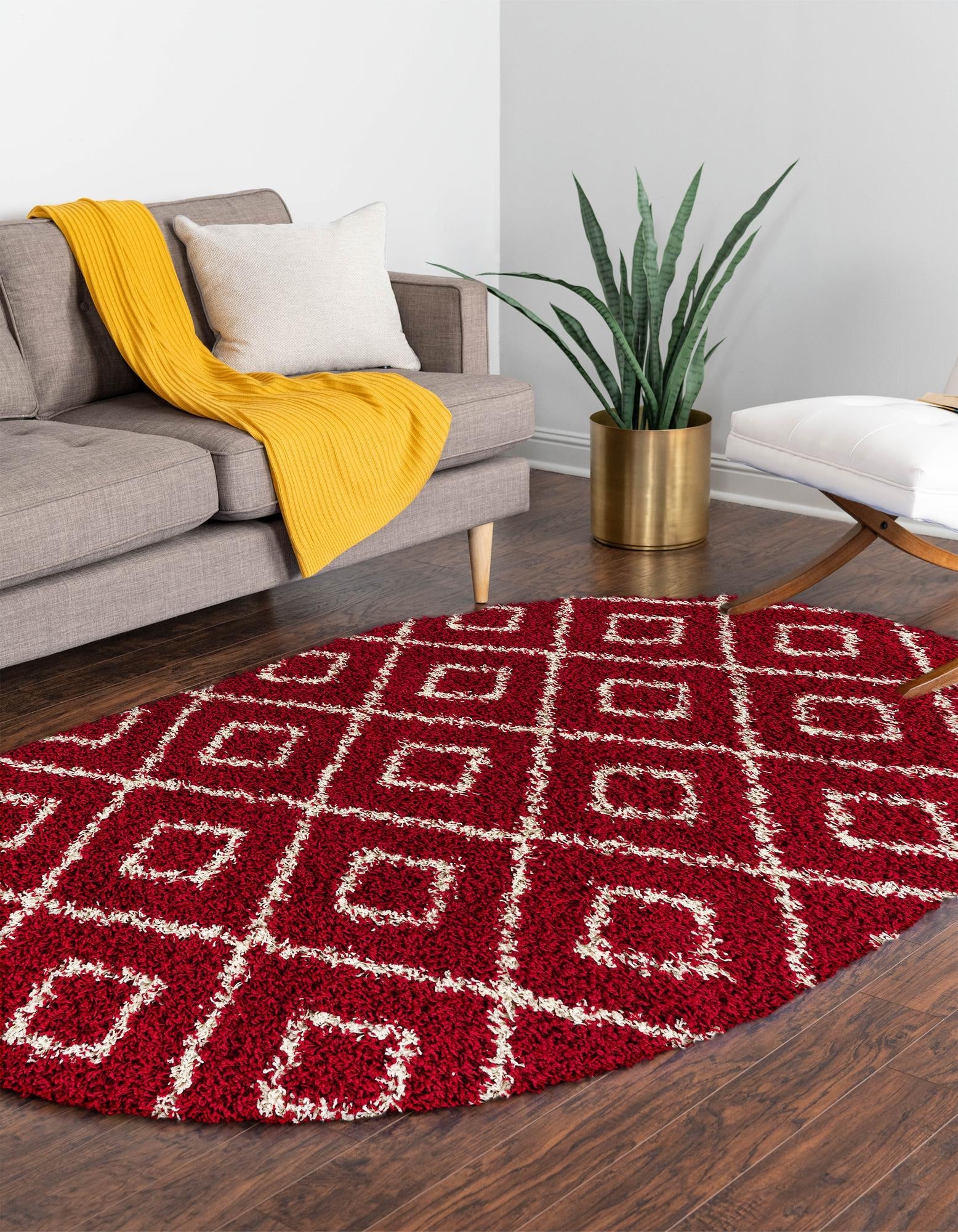 Trellis Haven Collection Area Rug - Soho (Burgundy Red)