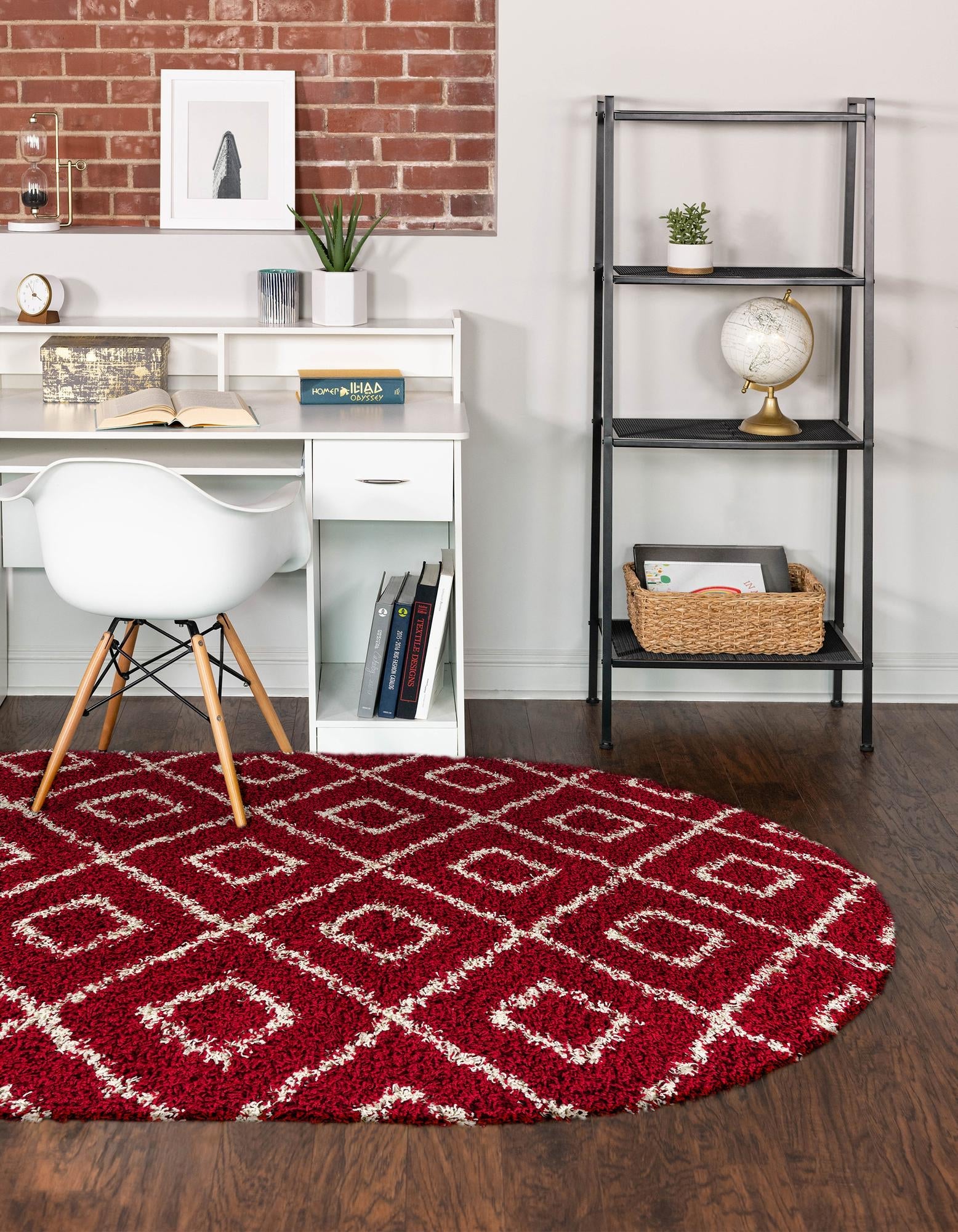 Trellis Haven Collection Area Rug - Soho (Burgundy Red)