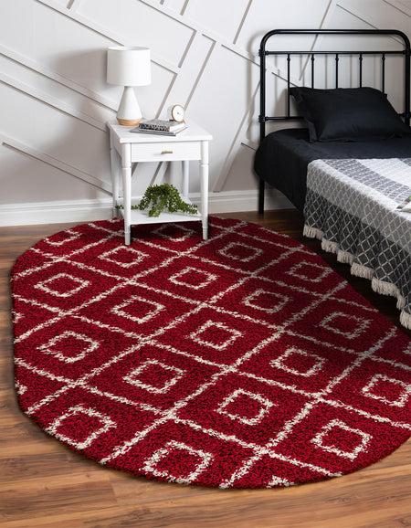 Trellis Haven Collection Area Rug - Soho (Burgundy Red)