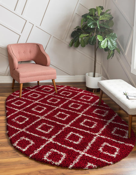 Trellis Haven Collection Area Rug - Soho (Burgundy Red)