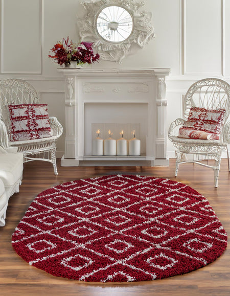 Trellis Haven Collection Area Rug - Soho (Burgundy Red)