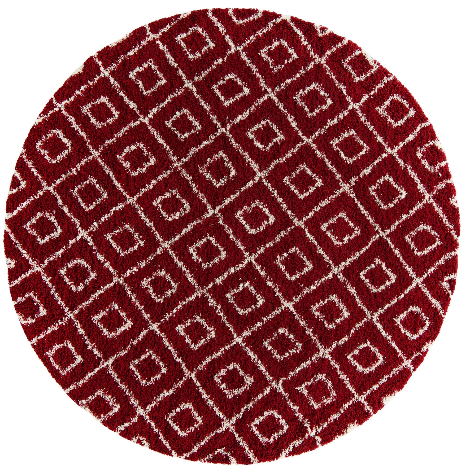 Trellis Haven Collection Area Rug - Soho (Burgundy Red)