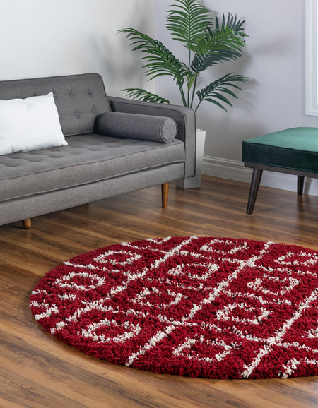 Trellis Haven Collection Area Rug - Soho (Burgundy Red)