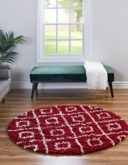 Trellis Haven Collection Area Rug - Soho (Burgundy Red)