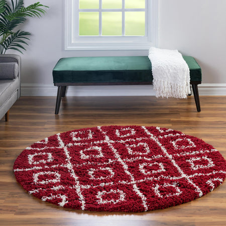 Trellis Haven Collection Area Rug - Soho (Burgundy Red)