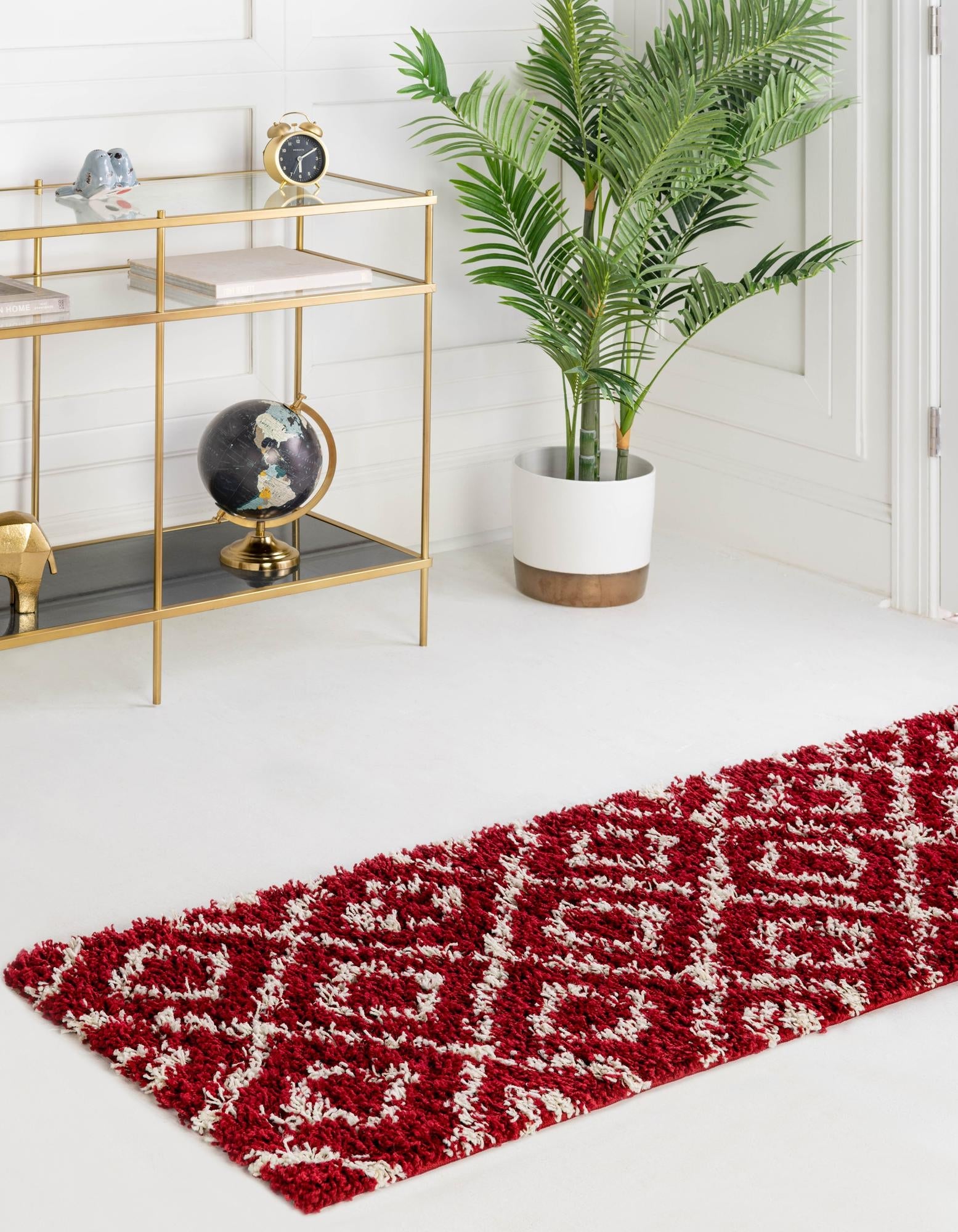 Trellis Haven Collection Area Rug - Soho (Burgundy Red)