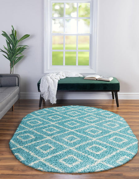 Trellis Haven Collection Area Rug - Soho (Aqua)