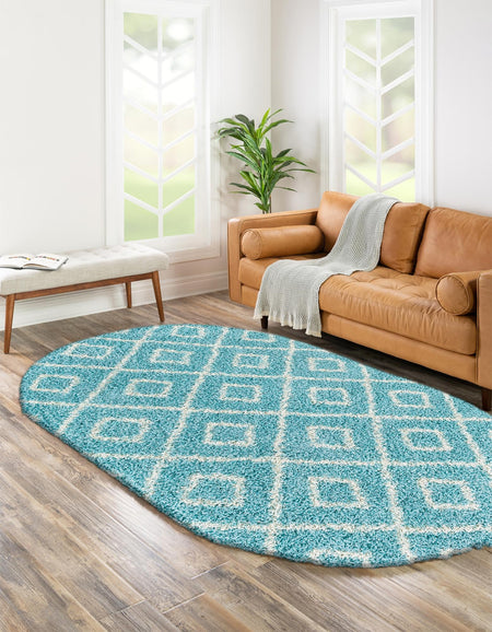 Trellis Haven Collection Area Rug - Soho (Aqua)