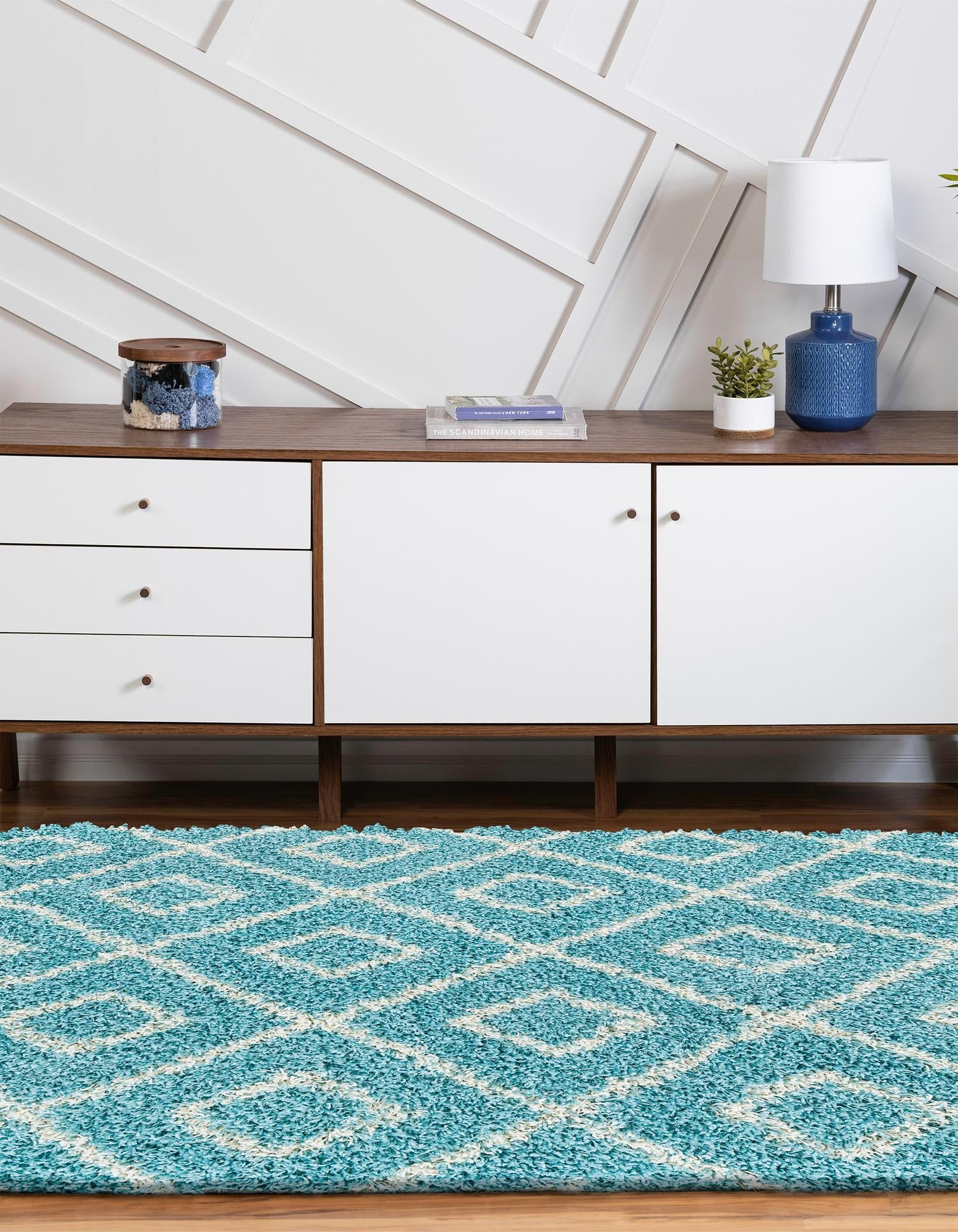 Trellis Haven Collection Area Rug - Soho (Aqua)