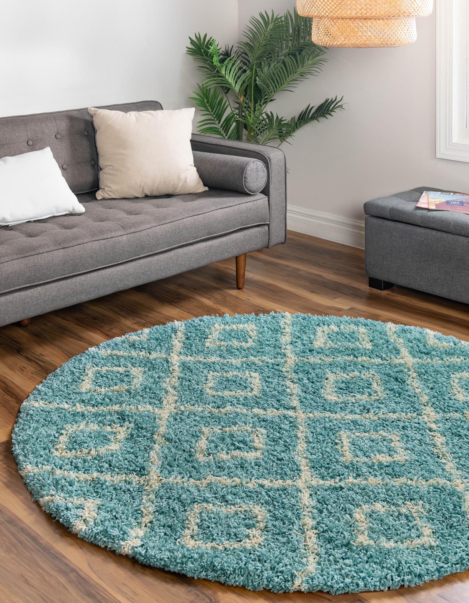 Trellis Haven Collection Area Rug - Soho (Aqua)