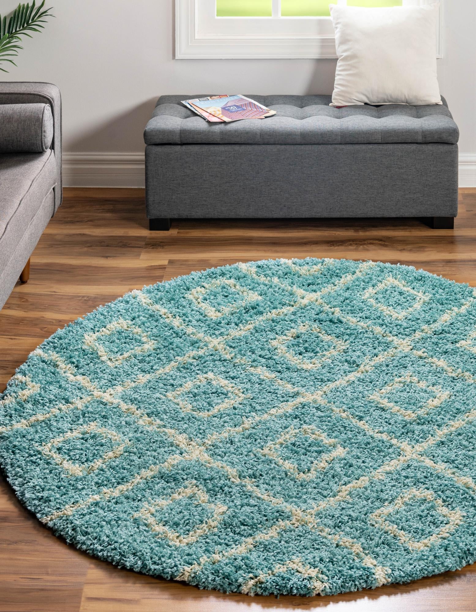 Trellis Haven Collection Area Rug - Soho (Aqua)