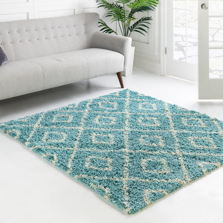 Trellis Haven Collection Area Rug - Soho (Aqua)