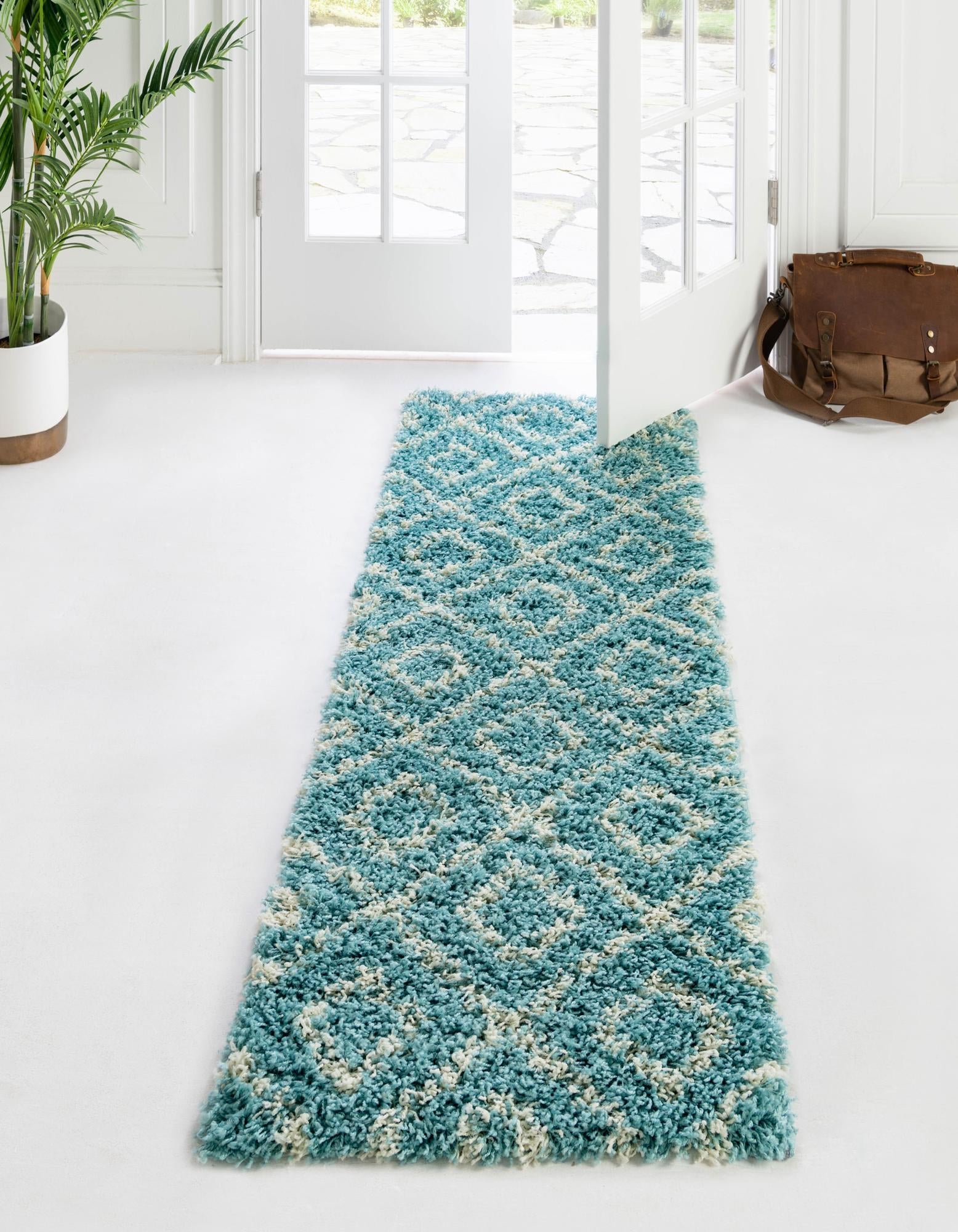 Trellis Haven Collection Area Rug - Soho (Aqua)