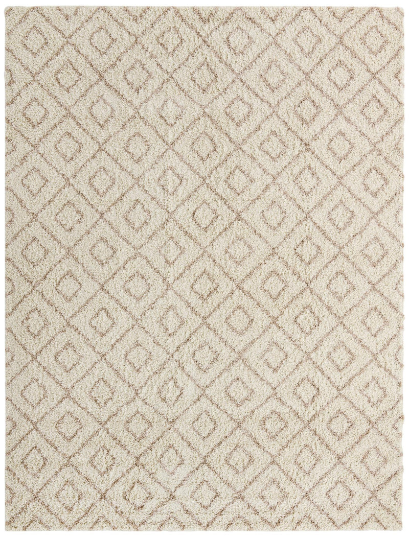 Lattice Loft Shag Collection Area Rug - Soho (Beige) Rectangle Beige Main