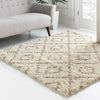 Lattice Loft Shag Collection Area Rug - Soho (Beige) Square Beige  lifestyle 13