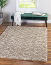 Lattice Loft Shag Collection Area Rug - Soho (Light Brown) Rectangle Light Brown  lifestyle 2