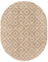 Lattice Loft Shag Collection Area Rug - Soho (Light Brown) Oval Light Brown Main