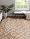 Lattice Loft Shag Collection Area Rug - Soho (Light Brown) Oval Light Brown  lifestyle 21