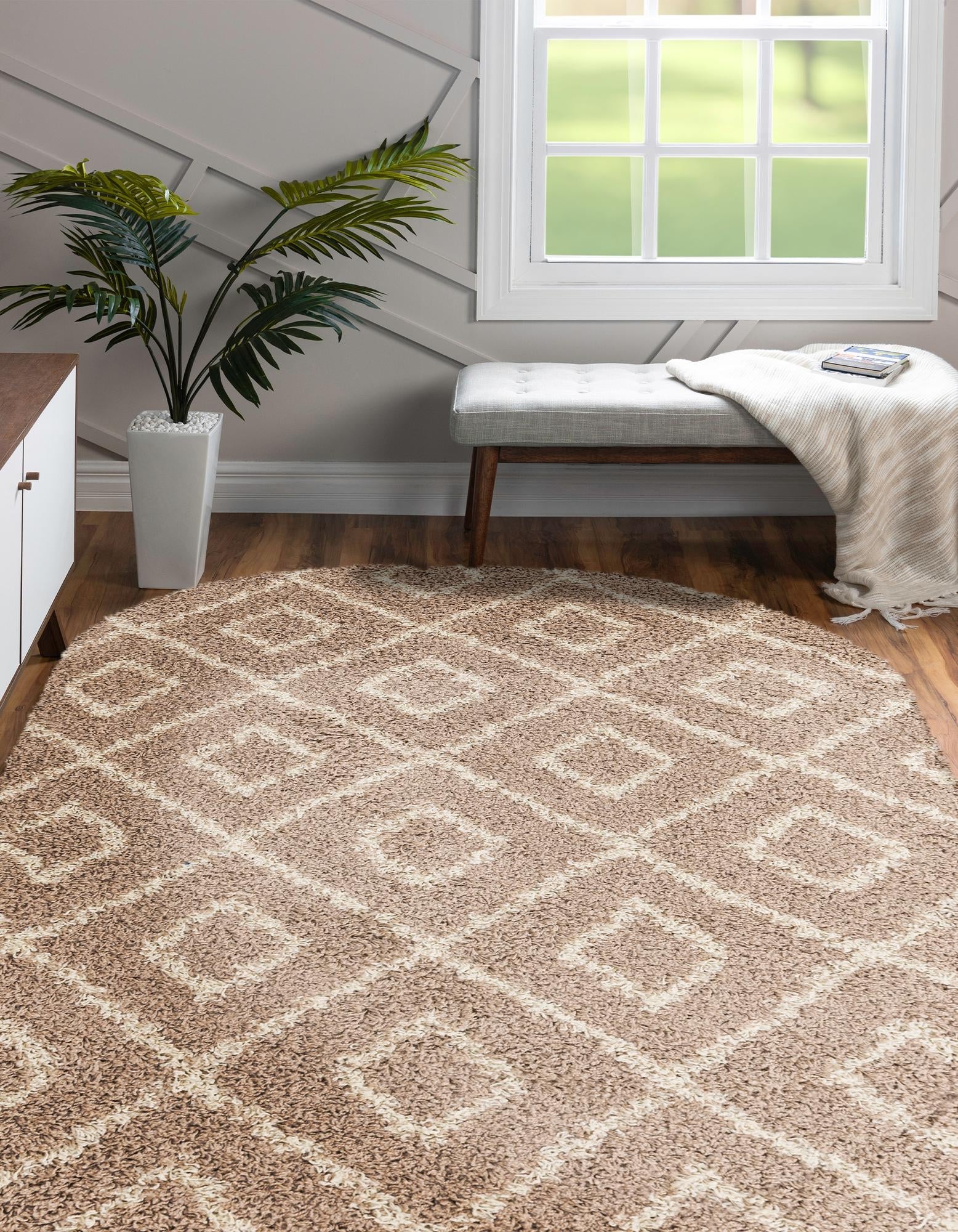 Trellis Haven Collection Area Rug - Soho (Light Brown)