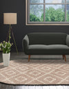 Lattice Loft Shag Collection Area Rug - Soho (Light Brown) Oval Light Brown  lifestyle 27