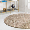 Lattice Loft Shag Collection Area Rug - Soho (Light Brown) Round Light Brown  lifestyle 14