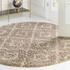 Lattice Loft Shag Collection Area Rug - Soho (Light Brown) Round Light Brown  lifestyle 15