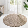 Lattice Loft Shag Collection Area Rug - Soho (Light Brown) Round Light Brown  lifestyle 16