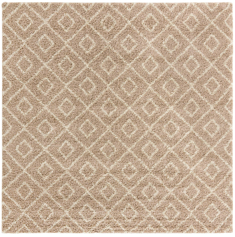 Lattice Loft Shag Collection Area Rug - Soho (Light Brown) Square Light Brown Main