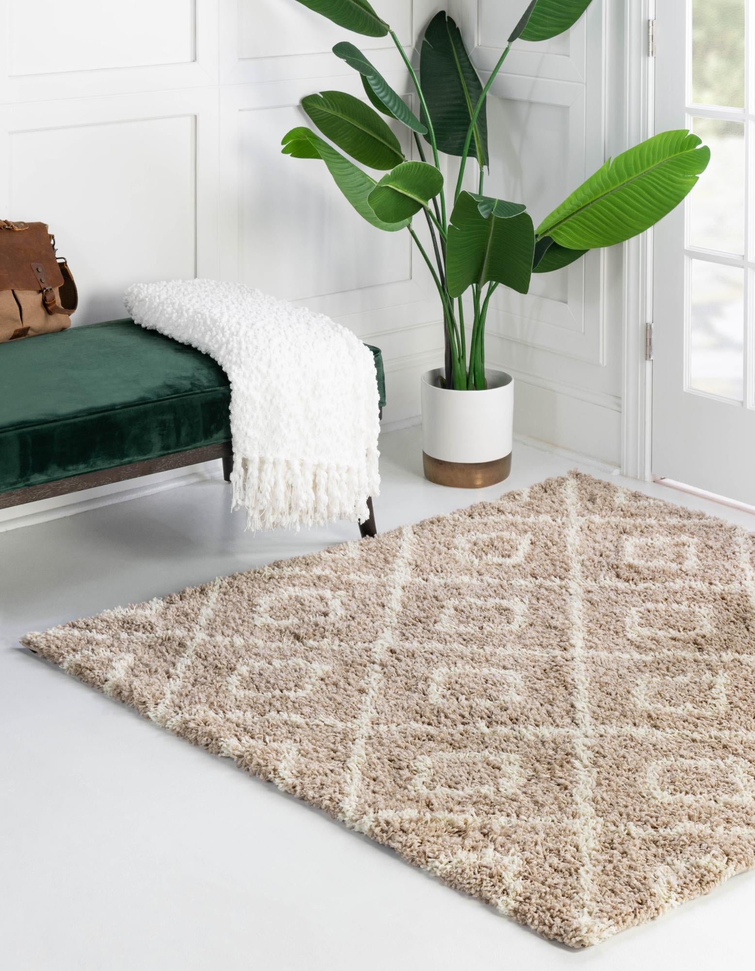 Trellis Haven Collection Area Rug - Soho (Light Brown)