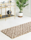 Lattice Loft Shag Collection Area Rug - Soho (Light Brown) Runner Light Brown  lifestyle 2