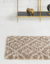 Lattice Loft Shag Collection Area Rug - Soho (Light Brown) Runner Light Brown  lifestyle 3