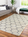 Lattice Loft Shag Collection Area Rug - Chelsea (Ivory) Rectangle Ivory  lifestyle 0