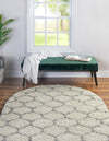 Lattice Loft Shag Collection Area Rug - Chelsea (Ivory) Oval Ivory  lifestyle 2