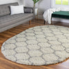 Lattice Loft Shag Collection Area Rug - Chelsea (Ivory) Oval Ivory  lifestyle 13