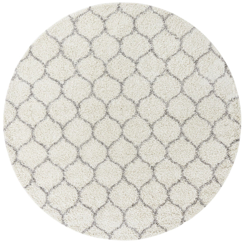 Lattice Loft Shag Collection Area Rug - Chelsea (Ivory) Round Ivory Main