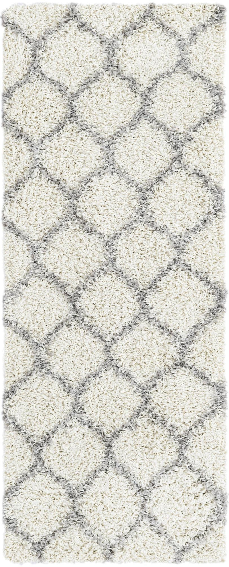 Lattice Loft Shag Collection Area Rug - Chelsea (Ivory) Runner Ivory Main